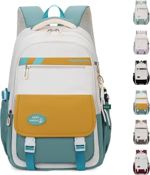 Kawaii Backpack With Cute Accessories Spine Protection Anti-thief Cute Aesthetic Book Bag (Mint Green)