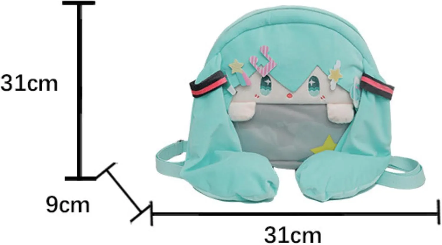 Kawaii Backpack with Kawaii Pin and Accessories, Comic-Con y2k Shoulder Bag Daypack cute Backpack Grunge Itabag Purse (Grass)