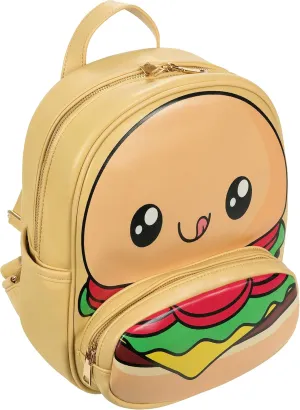 Kawaii Burger Backpack Purse | Women and Kids Fashion Backpack Purse | Faux Leather