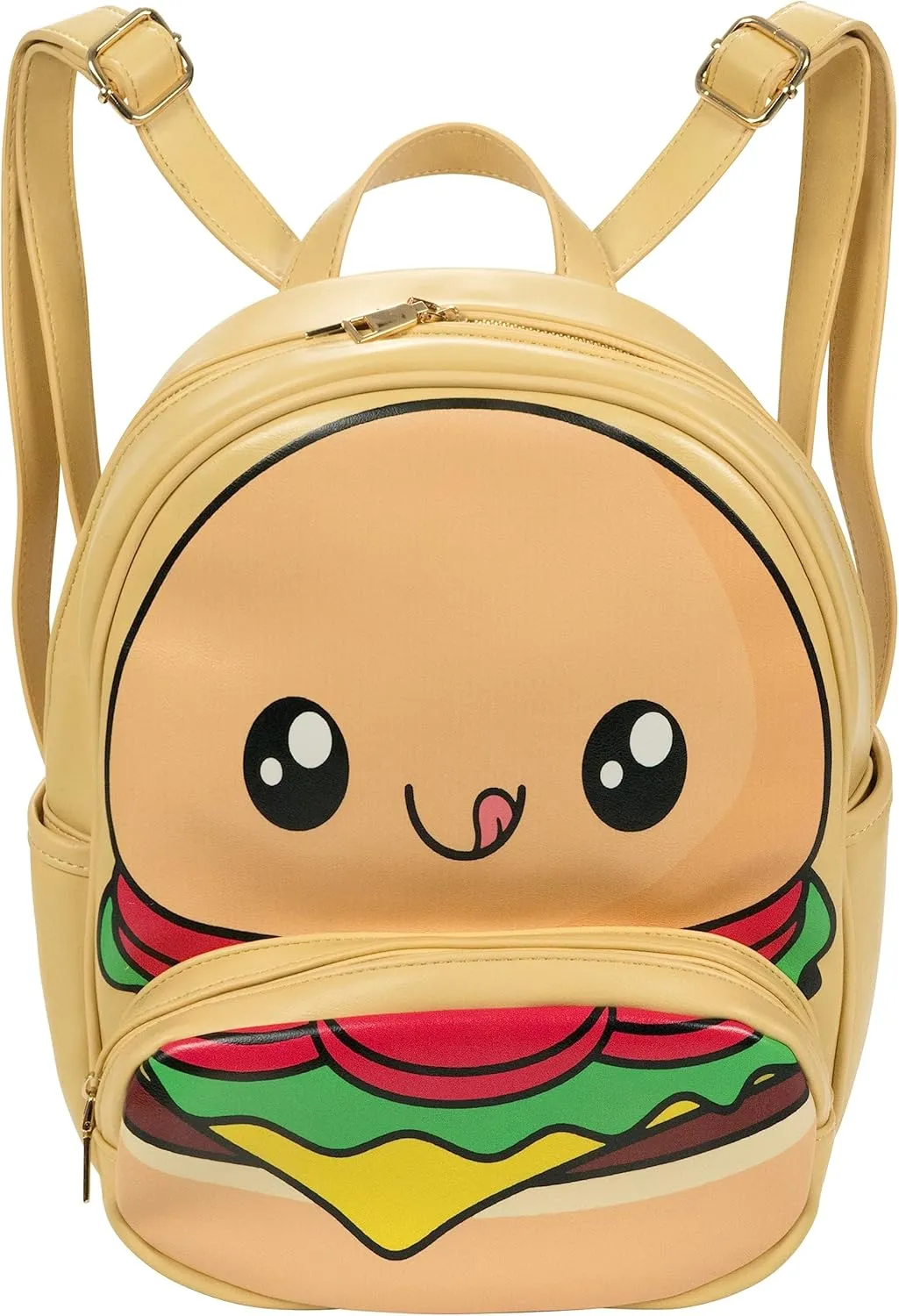 Kawaii Burger Backpack Purse | Women and Kids Fashion Backpack Purse | Faux Leather