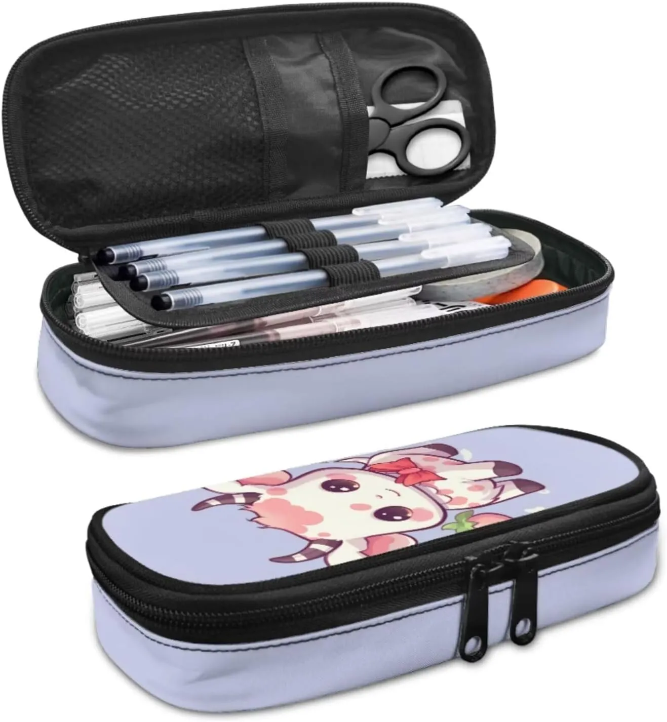 Kawaii Cow Backpacks for Boys with Lunch Box Multi-Functional Shoulder Bag for School Teens Leakproof Freezable Lunch Bag with Strap for Picnic Shopping Hiking