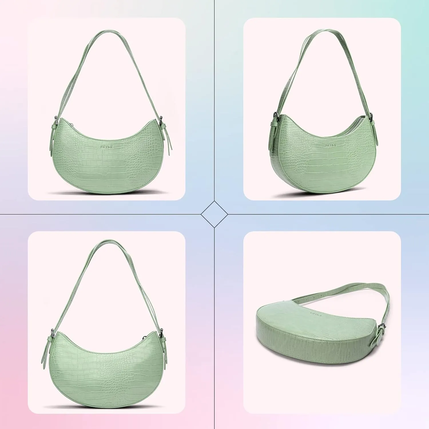 Keyli Shoulder Bag for Women Trendy Small Clutch Purse Zipper Closure Tote Shoulder Handbags with Adjustable Straps