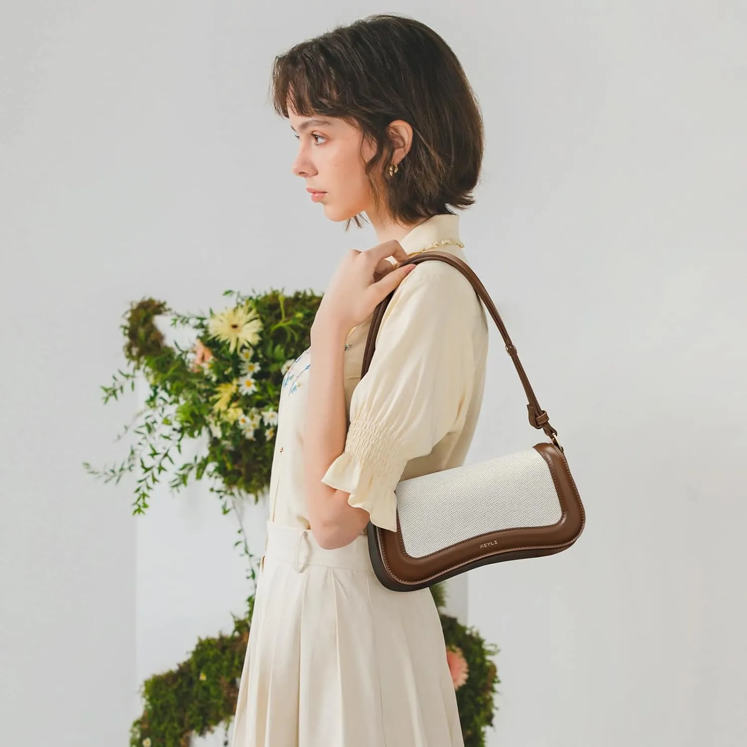 Keyli Small Shoulder Bag for women Trendy Crossbody Purse Waterproof Leather Handbags Clutch Tote Designer Bags