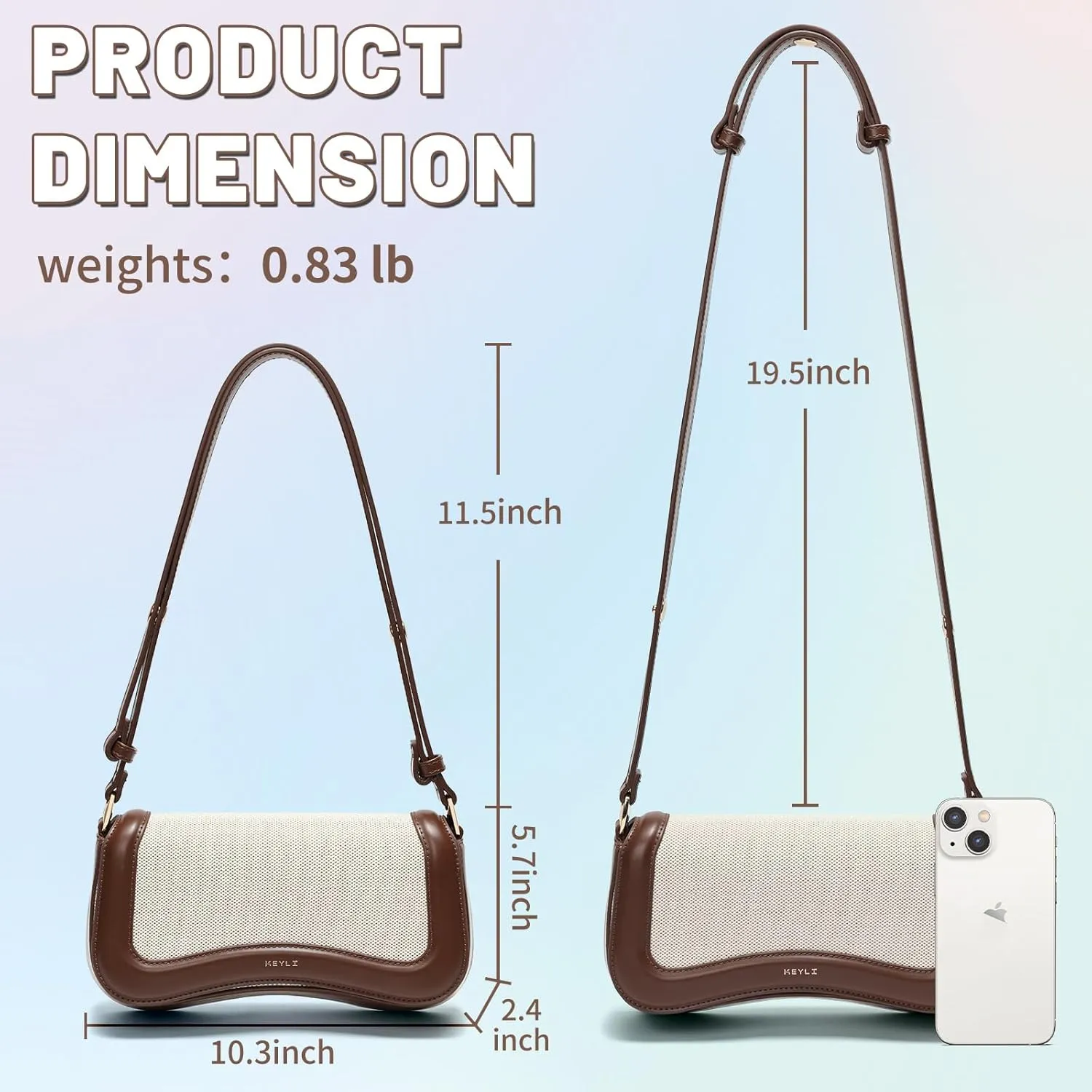 Keyli Small Shoulder Bag for women Trendy Crossbody Purse Waterproof Leather Handbags Clutch Tote Designer Bags