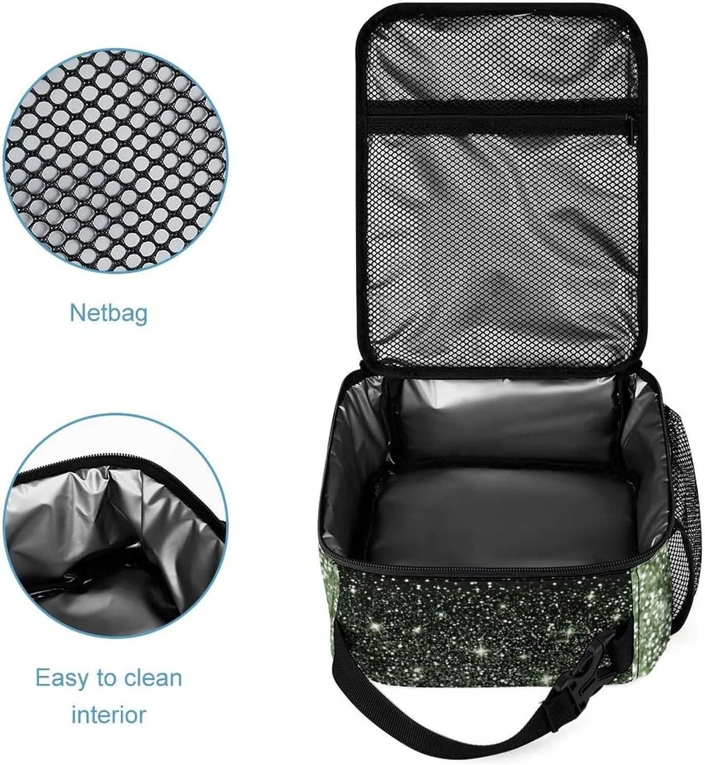 Kids Backpack with Lunch Box Set Casual Unisex School Bags Personalized Bling Glitter Sparking Print Backpack Shoulders Bags with Name Bookbag