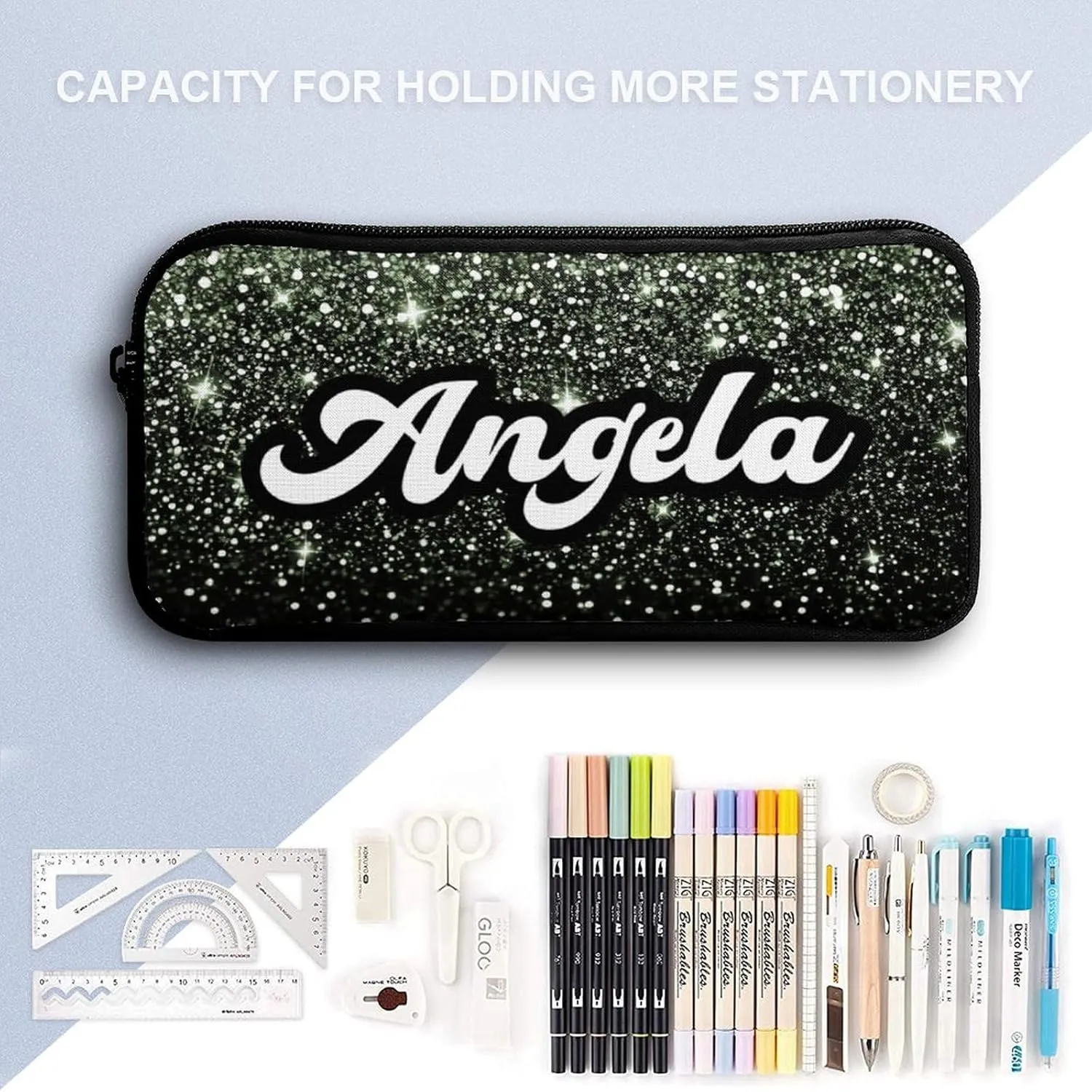 Kids Backpack with Lunch Box Set Casual Unisex School Bags Personalized Bling Glitter Sparking Print Backpack Shoulders Bags with Name Bookbag