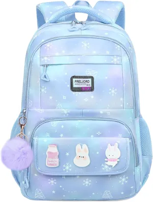 Kids Backpacks for Girls - Cute Girls Backpack for Elementary, Middle and High School Students - Lightweight 18" Bookbag for Travel and Daily Use