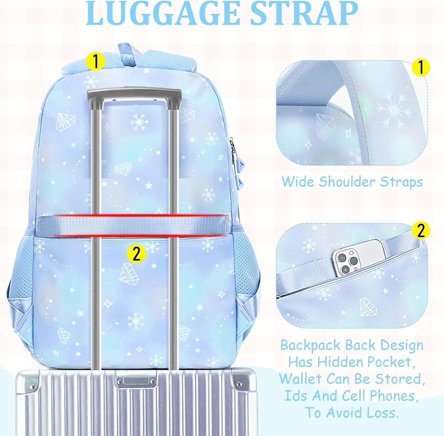 Kids Backpacks for Girls - Cute Girls Backpack for Elementary, Middle and High School Students - Lightweight 18" Bookbag for Travel and Daily Use