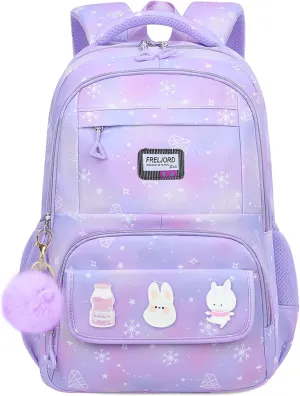 Kids Backpacks for Girls - Cute Girls Backpack for Elementary, Middle and High School Students - Lightweight 18" Bookbag for Travel and Daily Use