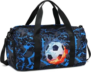 Kids Duffle Bag Girls Overnight Travel Sport Gym Bag Weekender Carry On Shoulder Bag with Shoe Compartment & Wet Pocket