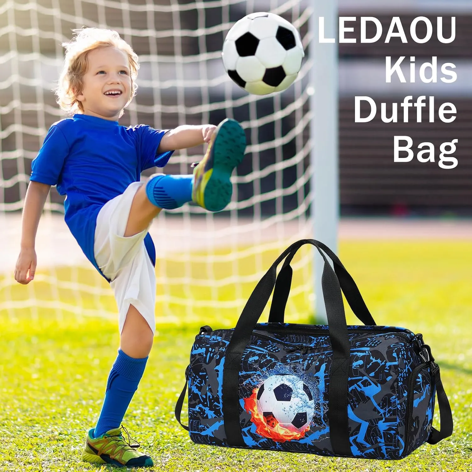 Kids Duffle Bag Girls Overnight Travel Sport Gym Bag Weekender Carry On Shoulder Bag with Shoe Compartment & Wet Pocket