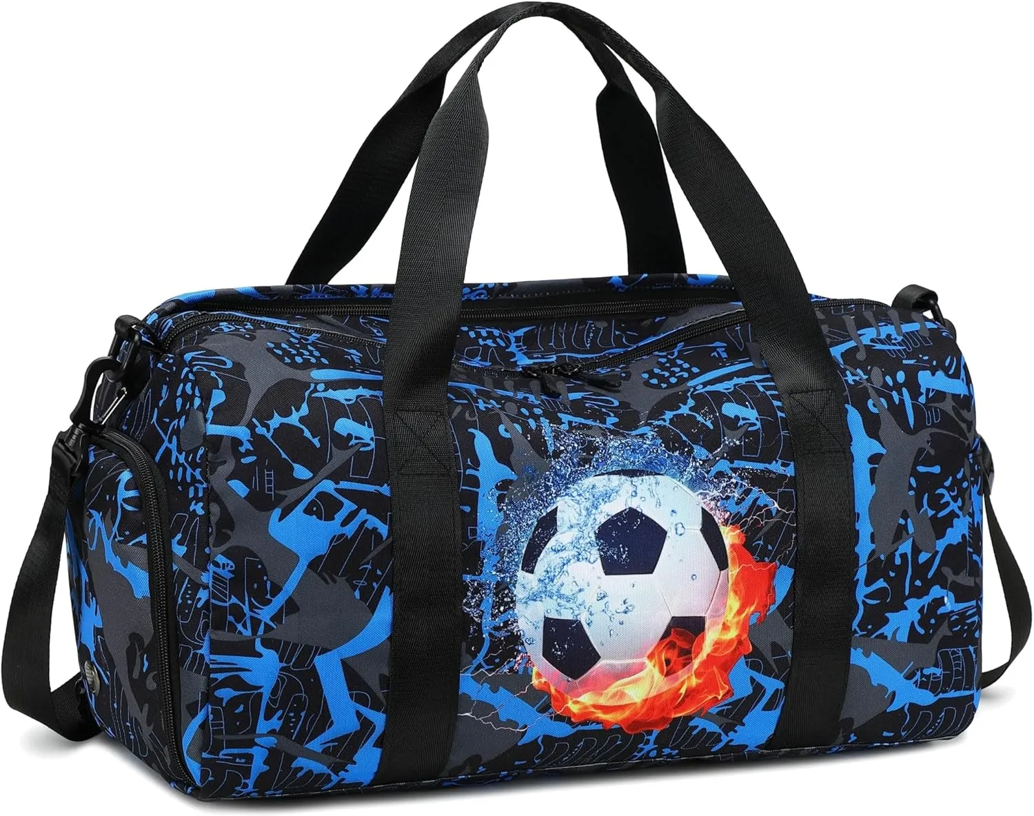 Kids Duffle Bag Girls Overnight Travel Sport Gym Bag Weekender Carry On Shoulder Bag with Shoe Compartment & Wet Pocket