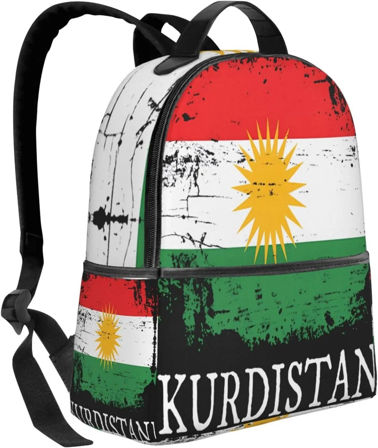 Kurdistan Kurdish Flag Casual Backpacks Laptop Backpack Carry-on Daypack Sports Travel Rucksack Lightweight Working Bag for Outdoor Hiking Cycling Walking