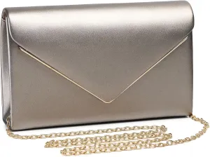 Labair Chic Vegan Leather Clutch Bag Envelope Clutch Purses for Women Evening Wedding Formal Party Handbag.
