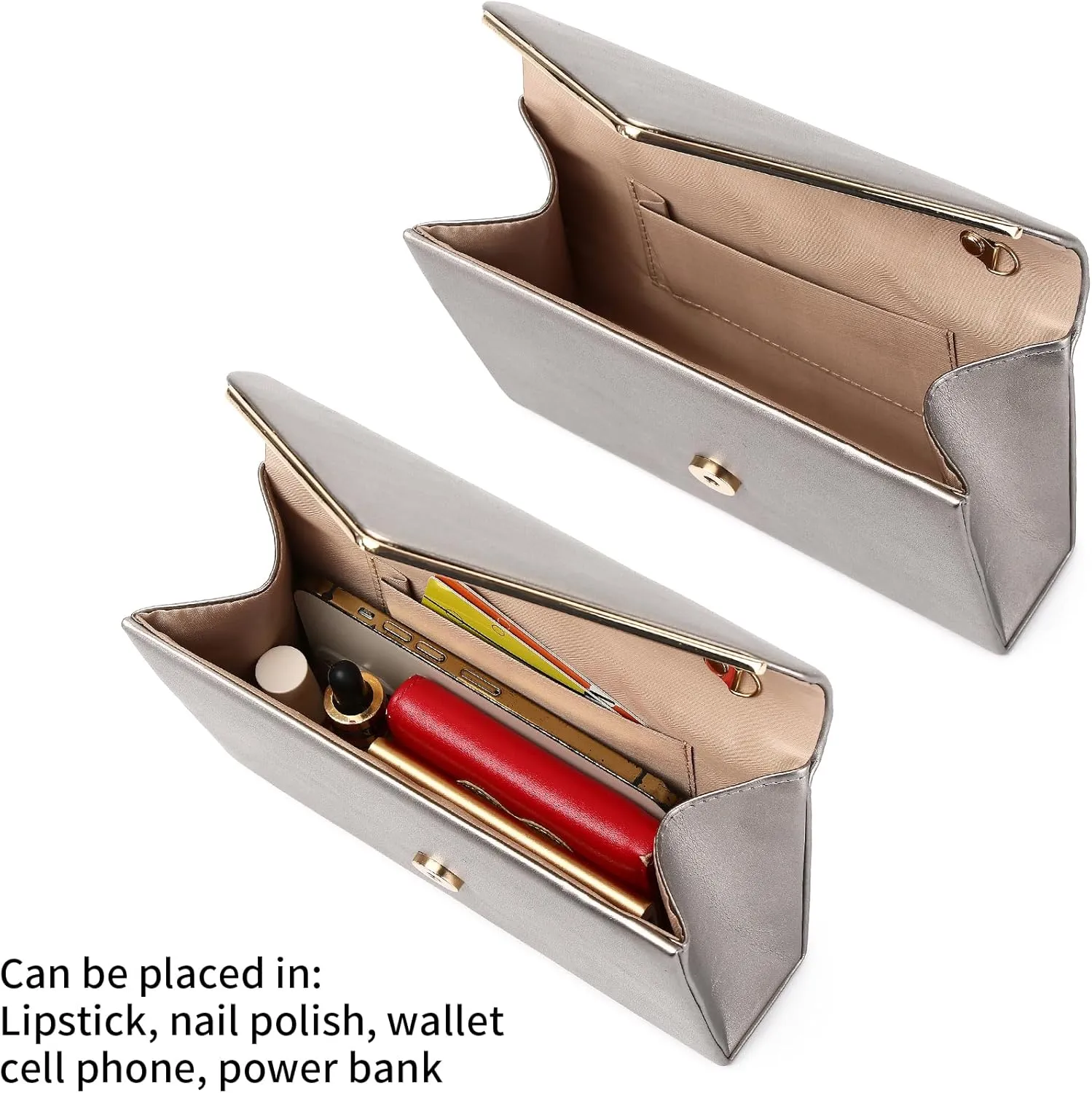 Labair Chic Vegan Leather Clutch Bag Envelope Clutch Purses for Women Evening Wedding Formal Party Handbag.