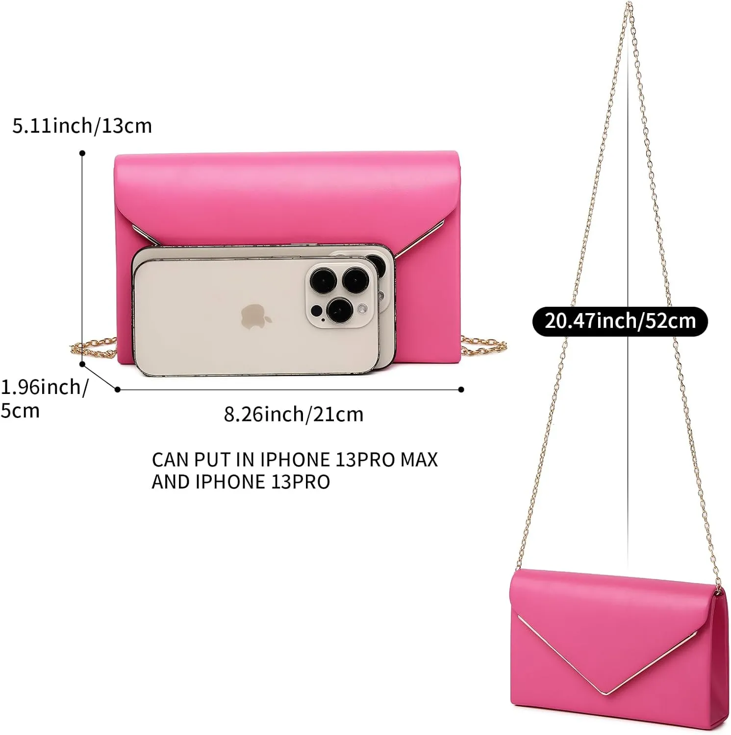Labair Chic Vegan Leather Clutch Bag Envelope Clutch Purses for Women Evening Wedding Formal Party Handbag.