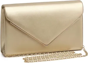 Labair Chic Vegan Leather Clutch Bag Envelope Clutch Purses for Women Evening Wedding Formal Party Handbag.