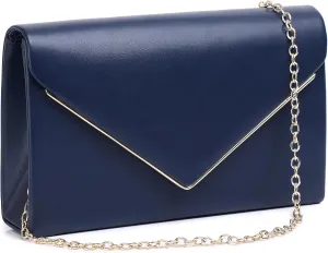 Labair Chic Vegan Leather Clutch Bag Envelope Clutch Purses for Women Evening Wedding Formal Party Handbag.