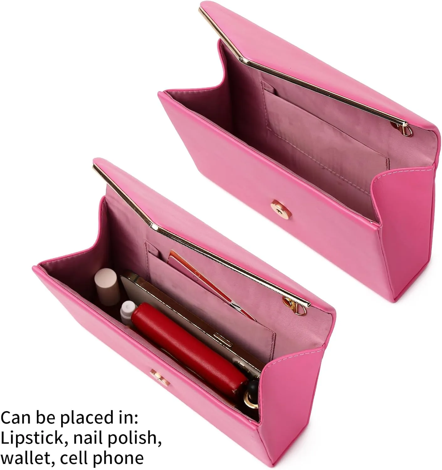 Labair Chic Vegan Leather Clutch Bag Envelope Clutch Purses for Women Evening Wedding Formal Party Handbag.