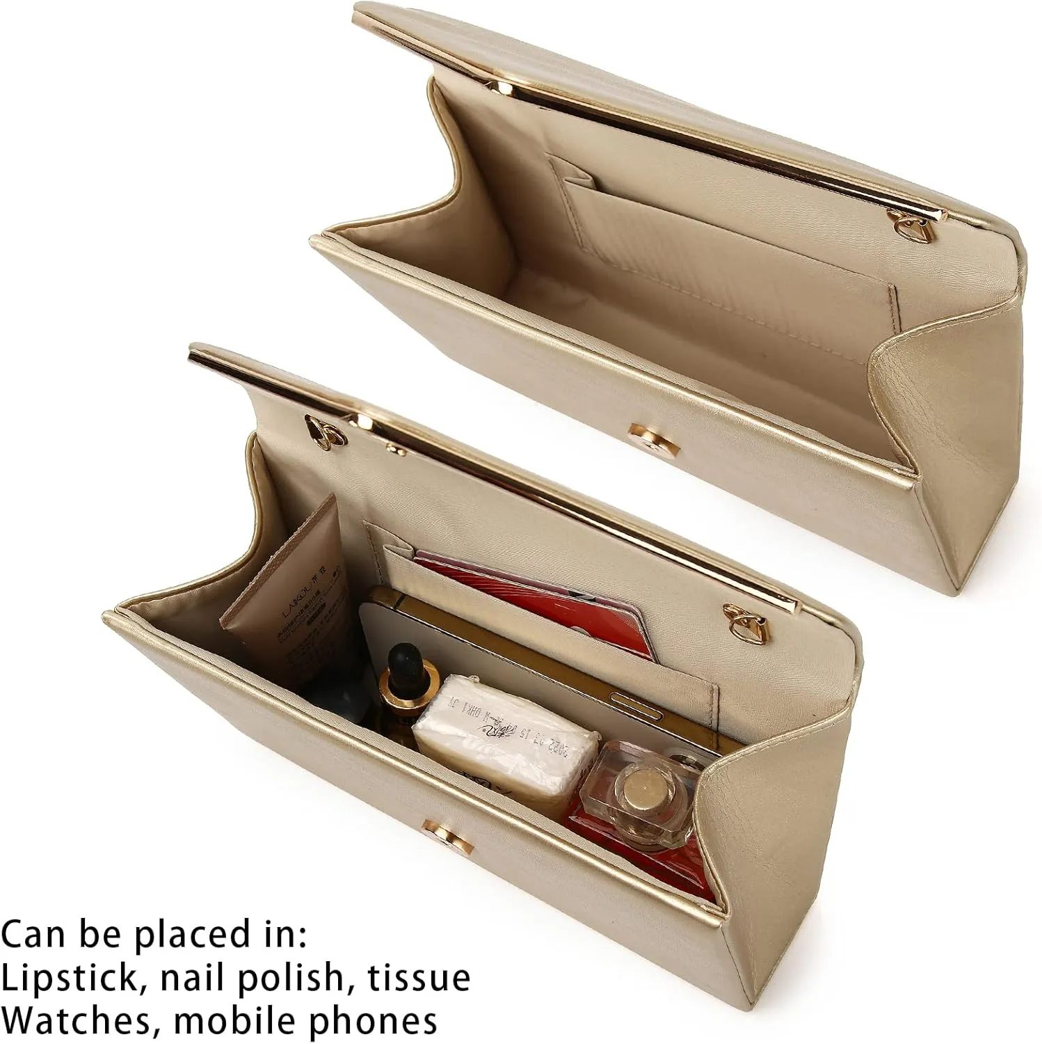 Labair Chic Vegan Leather Clutch Bag Envelope Clutch Purses for Women Evening Wedding Formal Party Handbag.