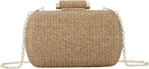 Lanpet Women’s Evening Handbags Elegant Straw Clutch Purse for Party Wedding Summer Beach Bag