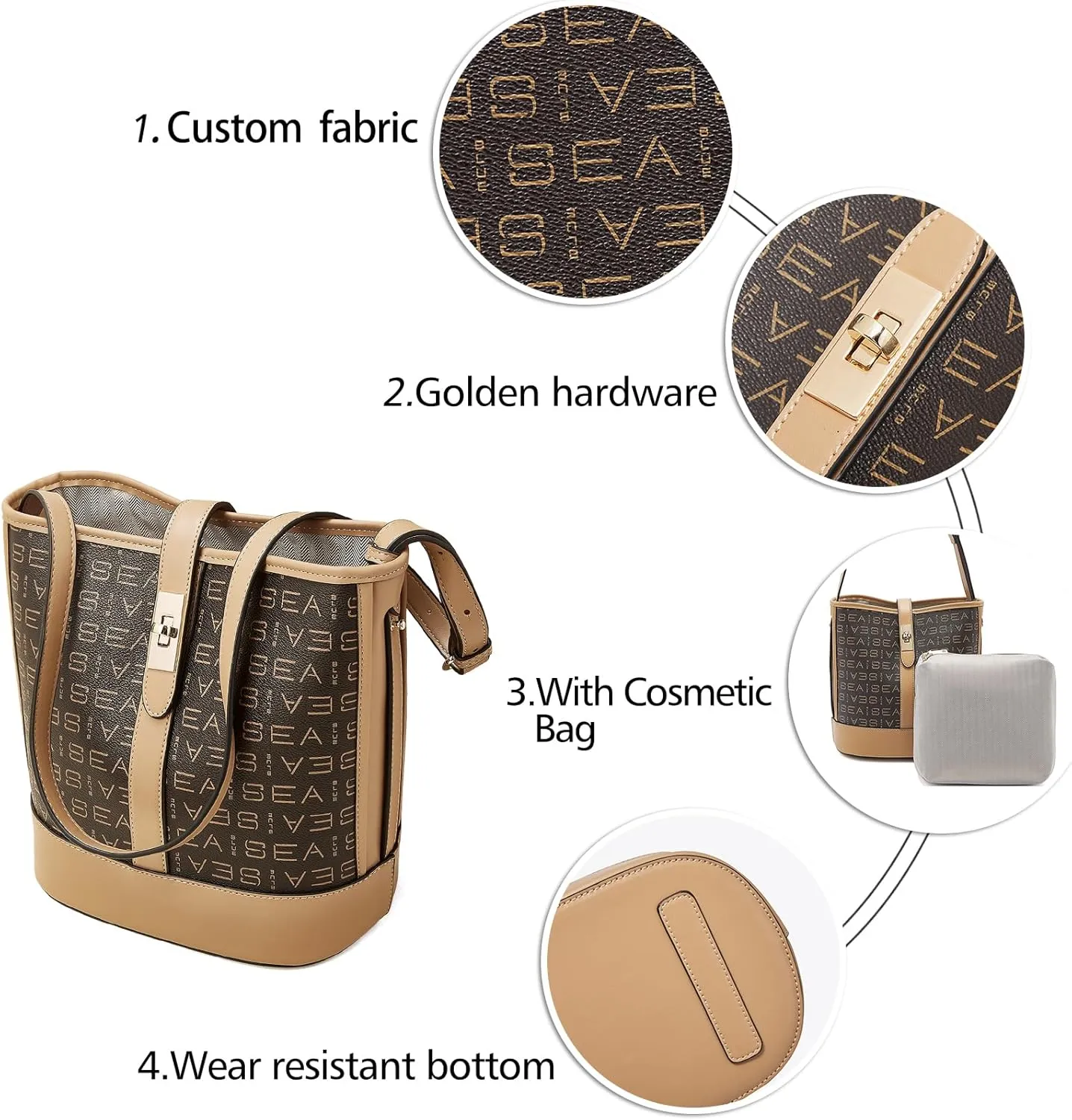 LAORENTOU Cowhide Leather Women Crossbody Bag Purse Tote Style Handbags Trendy for Ladies