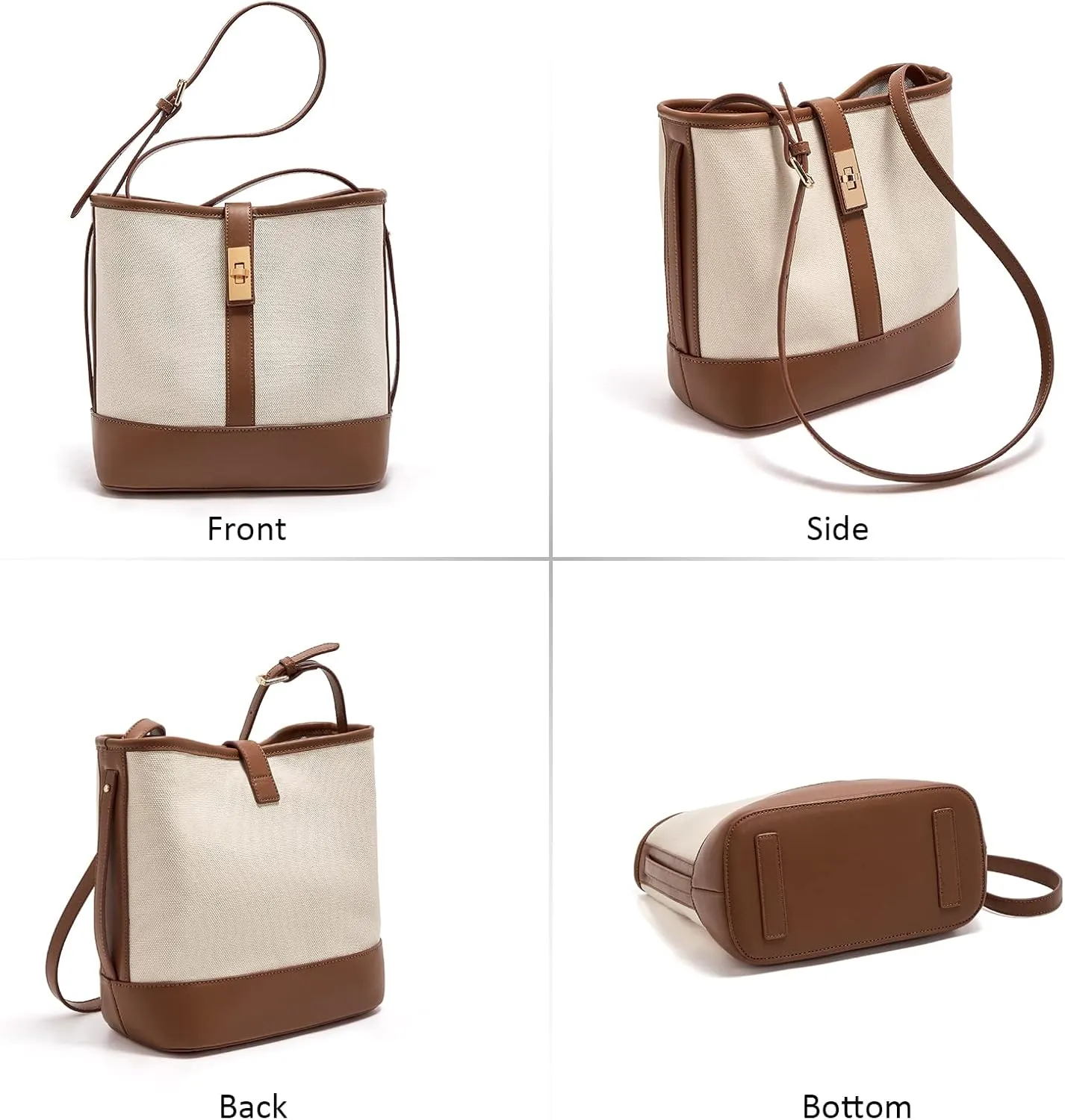 LAORENTOU Cowhide Leather Women Crossbody Bag Purse Tote Style Handbags Trendy for Ladies