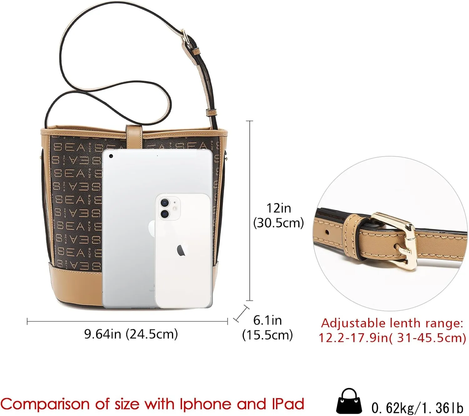 LAORENTOU Cowhide Leather Women Crossbody Bag Purse Tote Style Handbags Trendy for Ladies