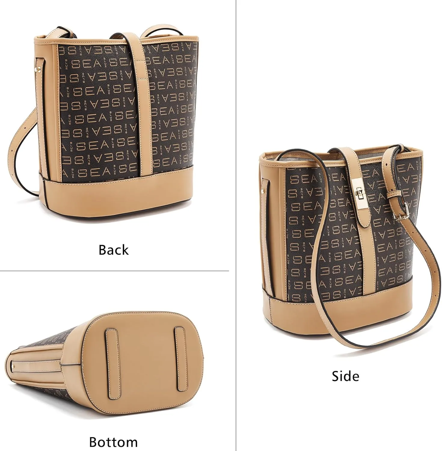 LAORENTOU Cowhide Leather Women Crossbody Bag Purse Tote Style Handbags Trendy for Ladies