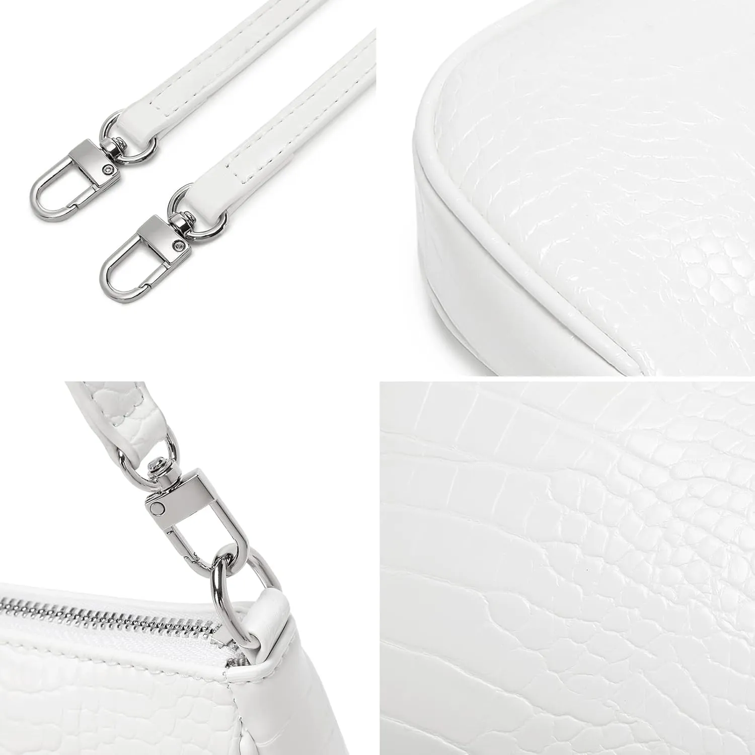 lapsting Shoulder Bag for Women 90s Trendy Purse Small Crocodile Clutch Y2K Fashion Mini Handbag with Crossbody Strap