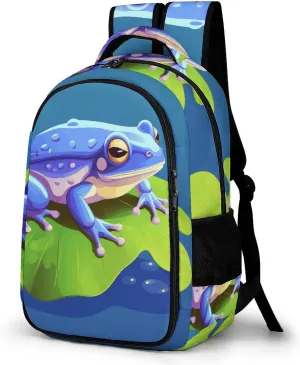 Laptop Backpack for Men Women Daypack A Cartoon Frog Computer Bag Travel Backpacks Laptop Bag