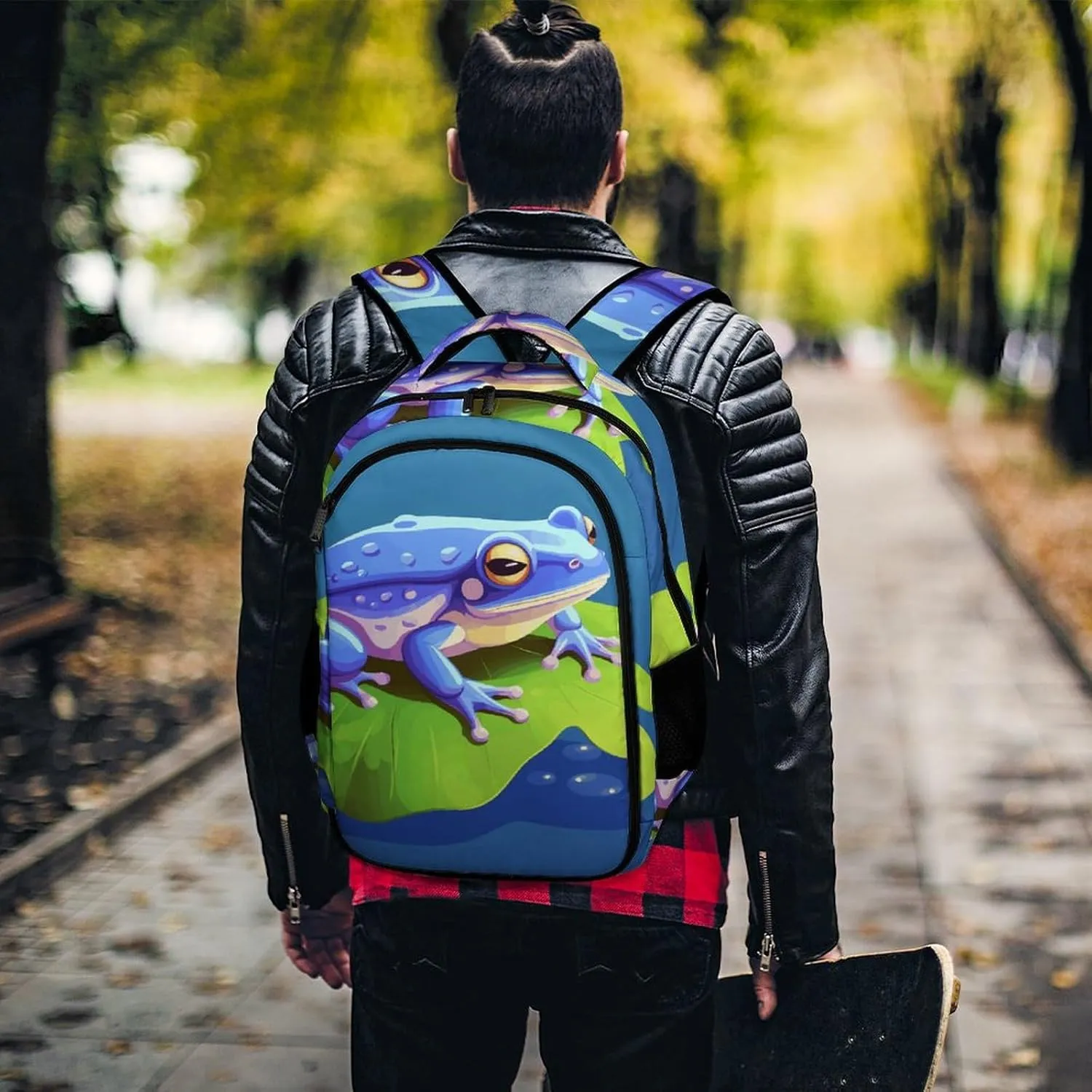 Laptop Backpack for Men Women Daypack A Cartoon Frog Computer Bag Travel Backpacks Laptop Bag