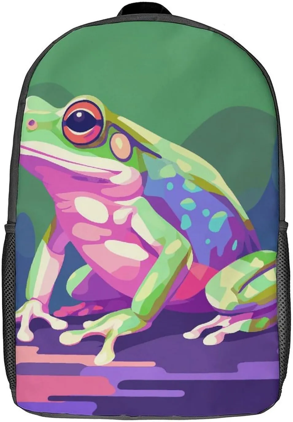Laptop Backpack for Men Women Daypack Green Frog Pattern Computer Bag Travel Backpacks Laptop Bag