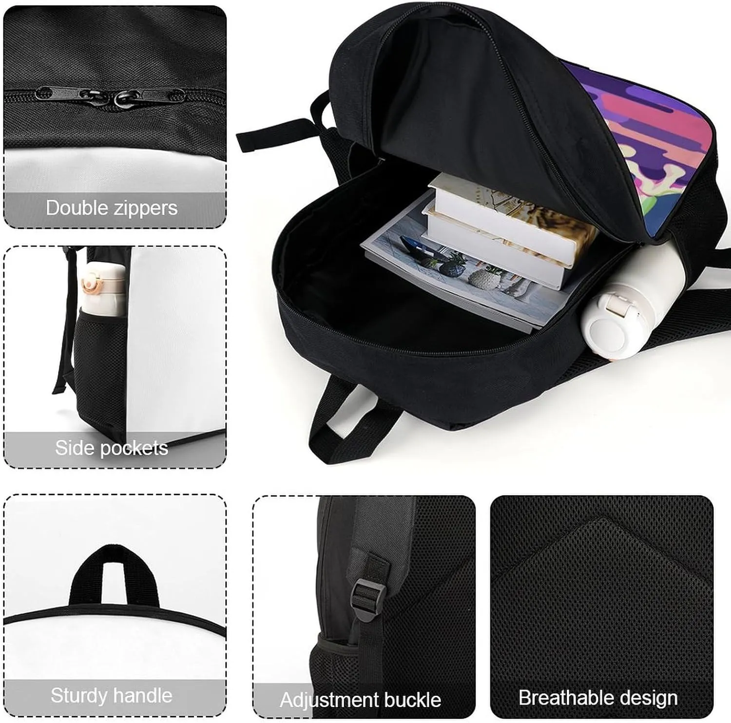 Laptop Backpack for Men Women Daypack Green Frog Pattern Computer Bag Travel Backpacks Laptop Bag