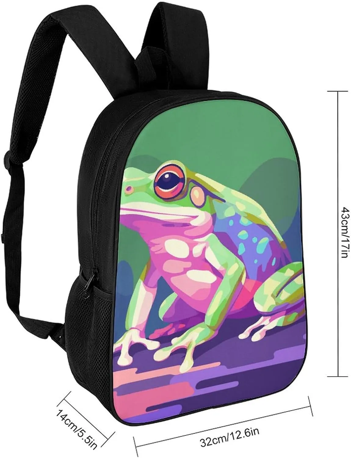 Laptop Backpack for Men Women Daypack Green Frog Pattern Computer Bag Travel Backpacks Laptop Bag