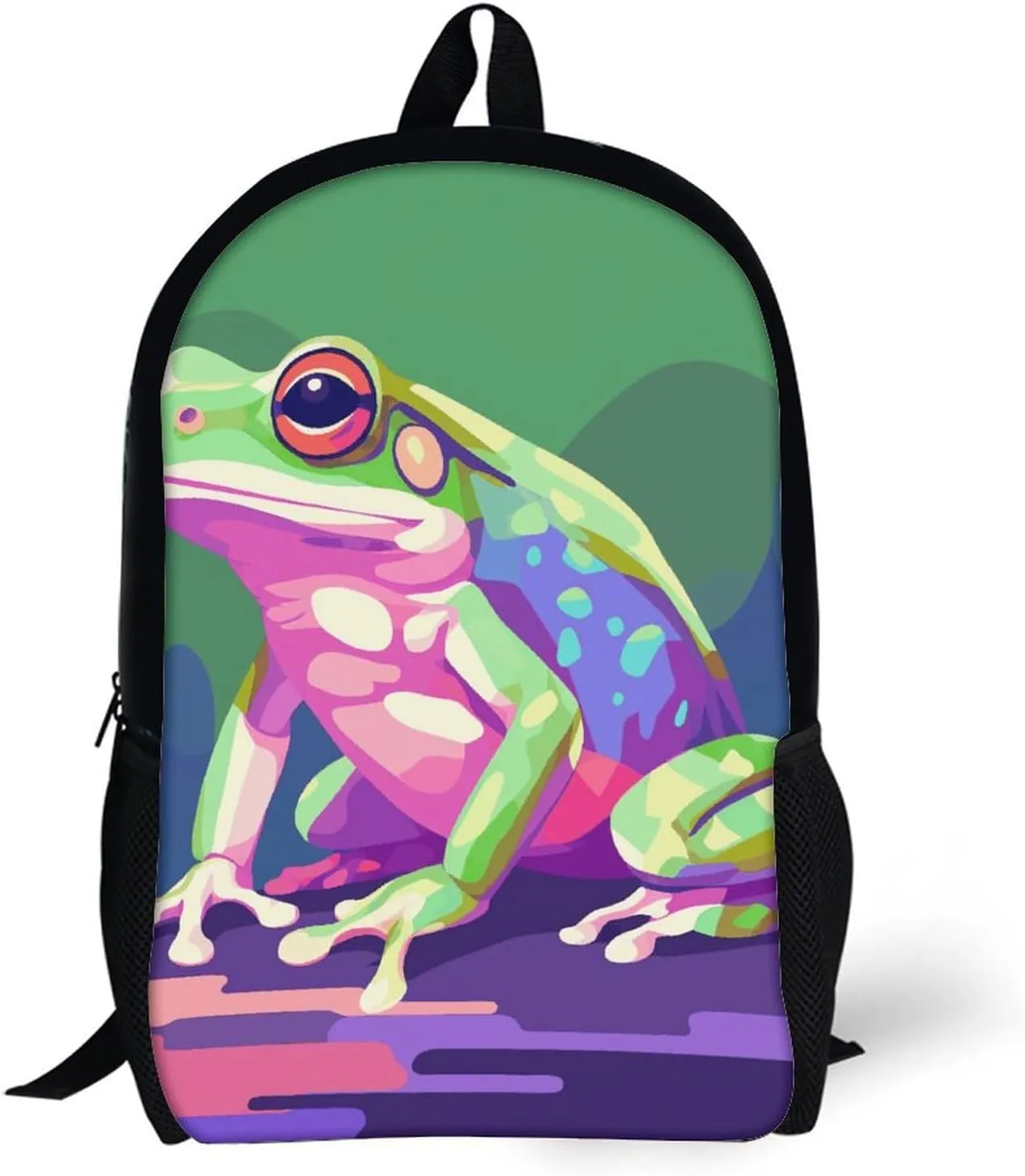 Laptop Backpack for Men Women Daypack Green Frog Pattern Computer Bag Travel Backpacks Laptop Bag