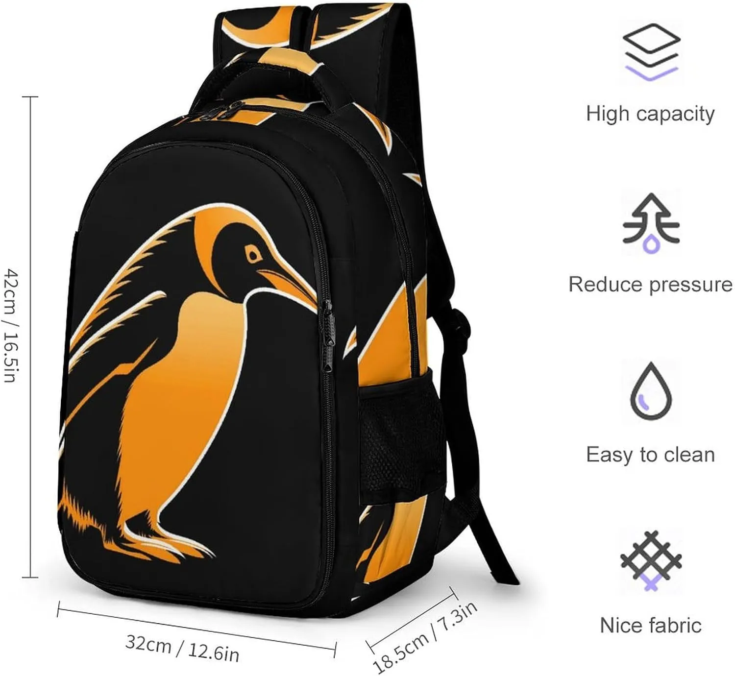 Laptop Backpack for Men Women Daypack Penguin Illustration Computer Bag Travel Backpacks Laptop Bag