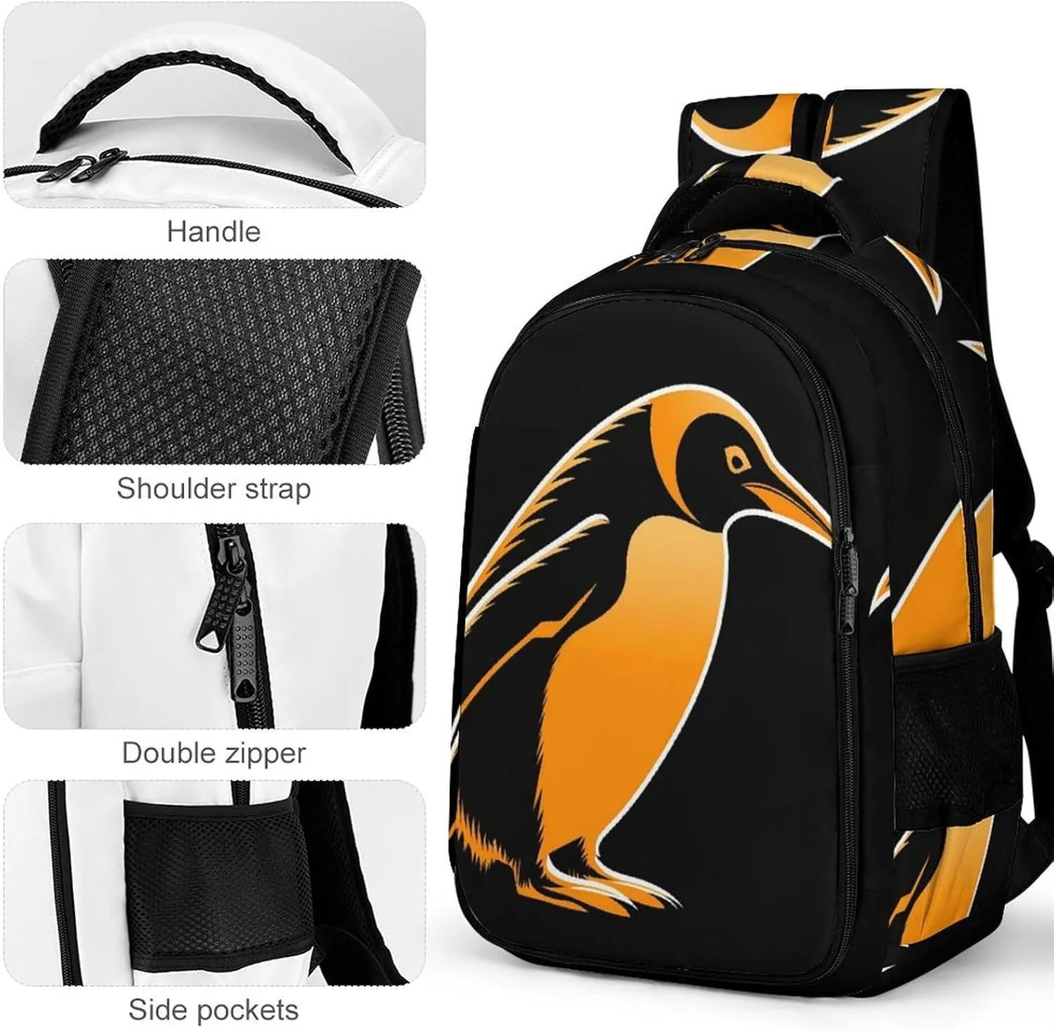 Laptop Backpack for Men Women Daypack Penguin Illustration Computer Bag Travel Backpacks Laptop Bag
