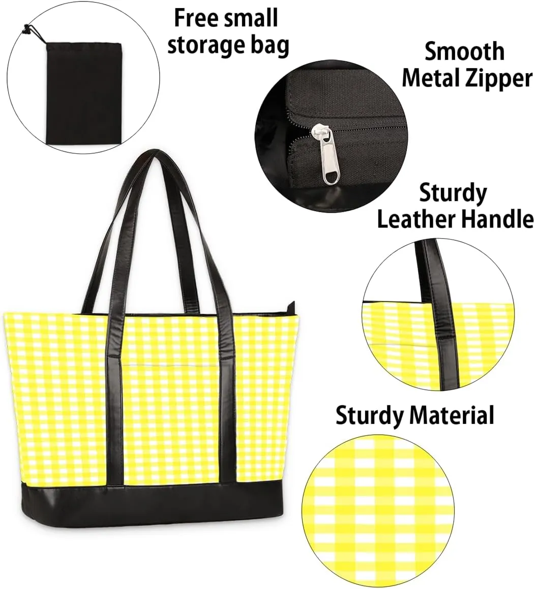 Laptop Tote Bag for Women Girls Large Canvas Shoulder Bag