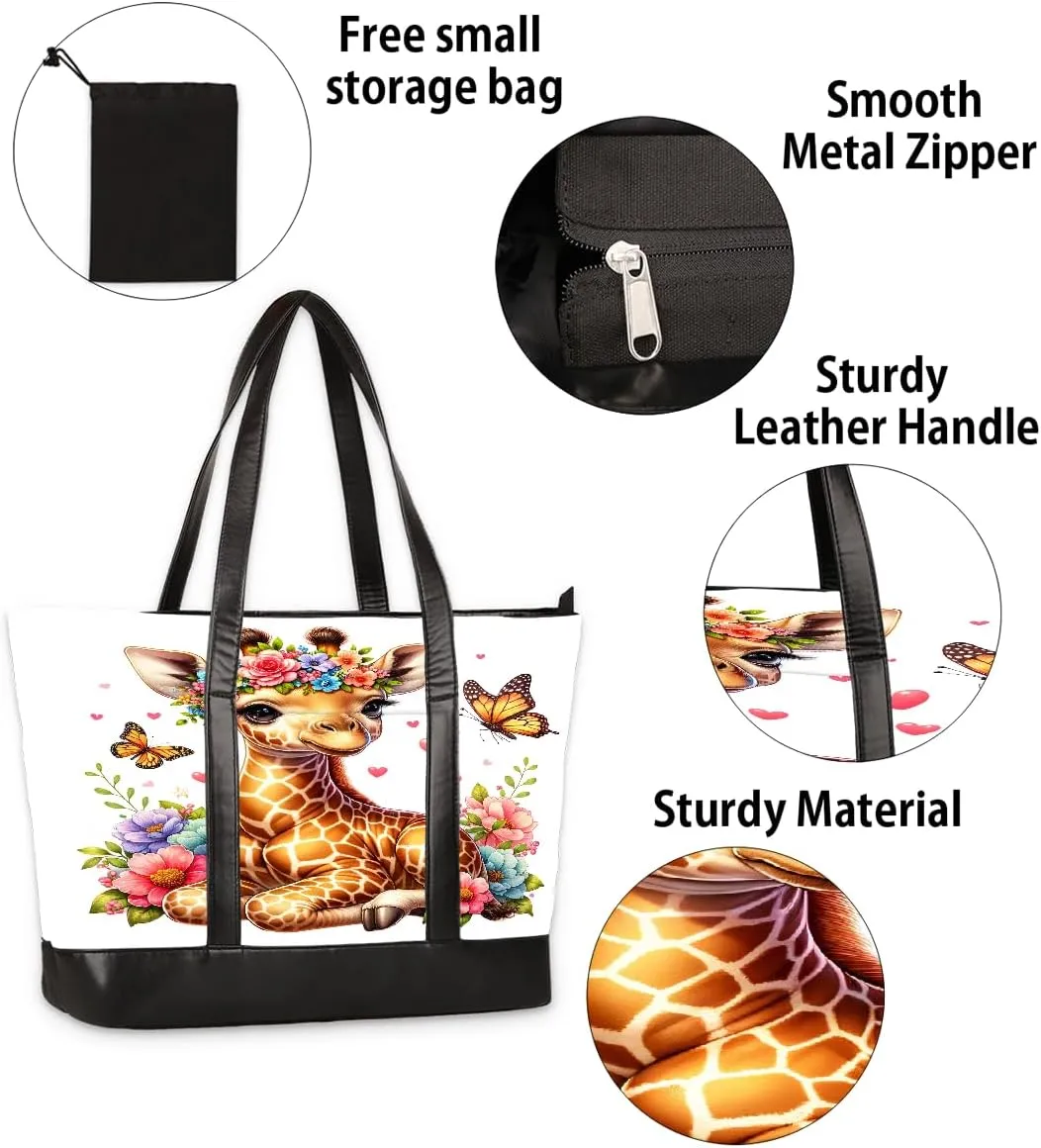 Laptop Tote Bag for Women Girls Large Canvas Shoulder Bag