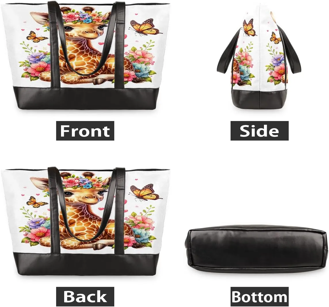 Laptop Tote Bag for Women Girls Large Canvas Shoulder Bag