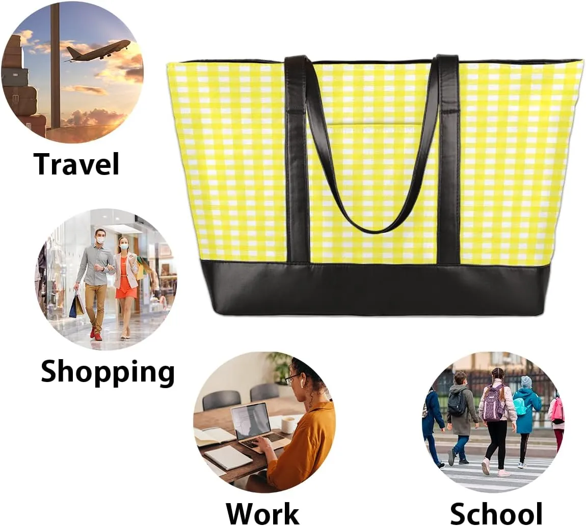 Laptop Tote Bag for Women Girls Large Canvas Shoulder Bag