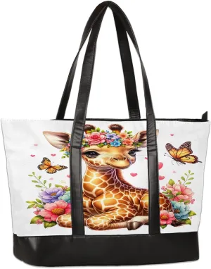Laptop Tote Bag for Women Girls Large Canvas Shoulder Bag