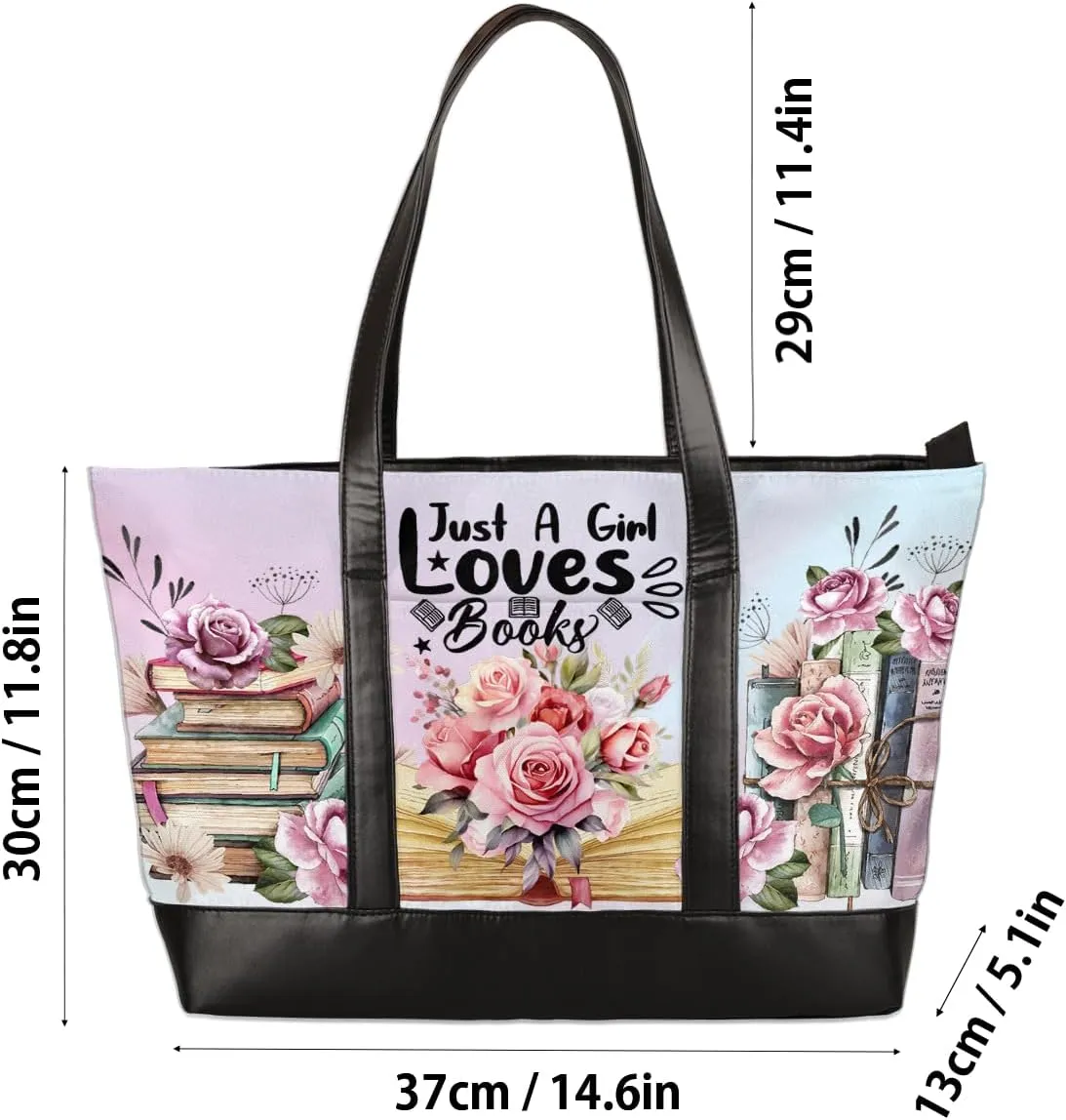 Laptop Tote Bag for Women Girls Large Canvas Shoulder Bag