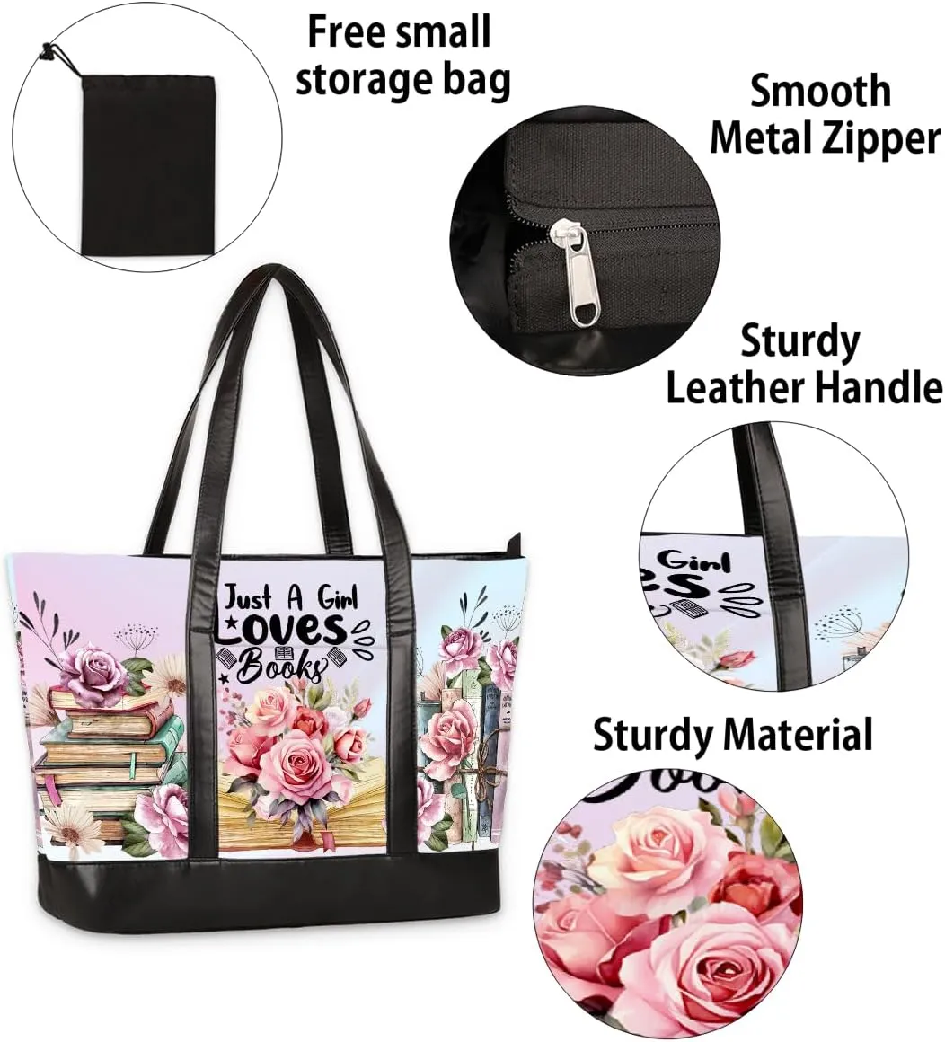 Laptop Tote Bag for Women Girls Large Canvas Shoulder Bag