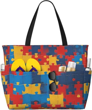 Large Beach Bag Waterproof Beach Totes Bags for Women Men, Pool Bag with Zipper Pocket