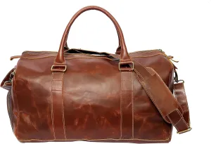Large Buffalo Leather 20 Inch Luggage Duffel Weekender Travel Overnight Carry On Gym Trip Duffel Bag For Men
