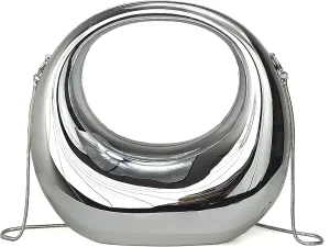 Large Crescent Moon Acrylic Evening Clutch Purse Top-handle Unique Hobo Bag Elegant Handbag for Wedding Party