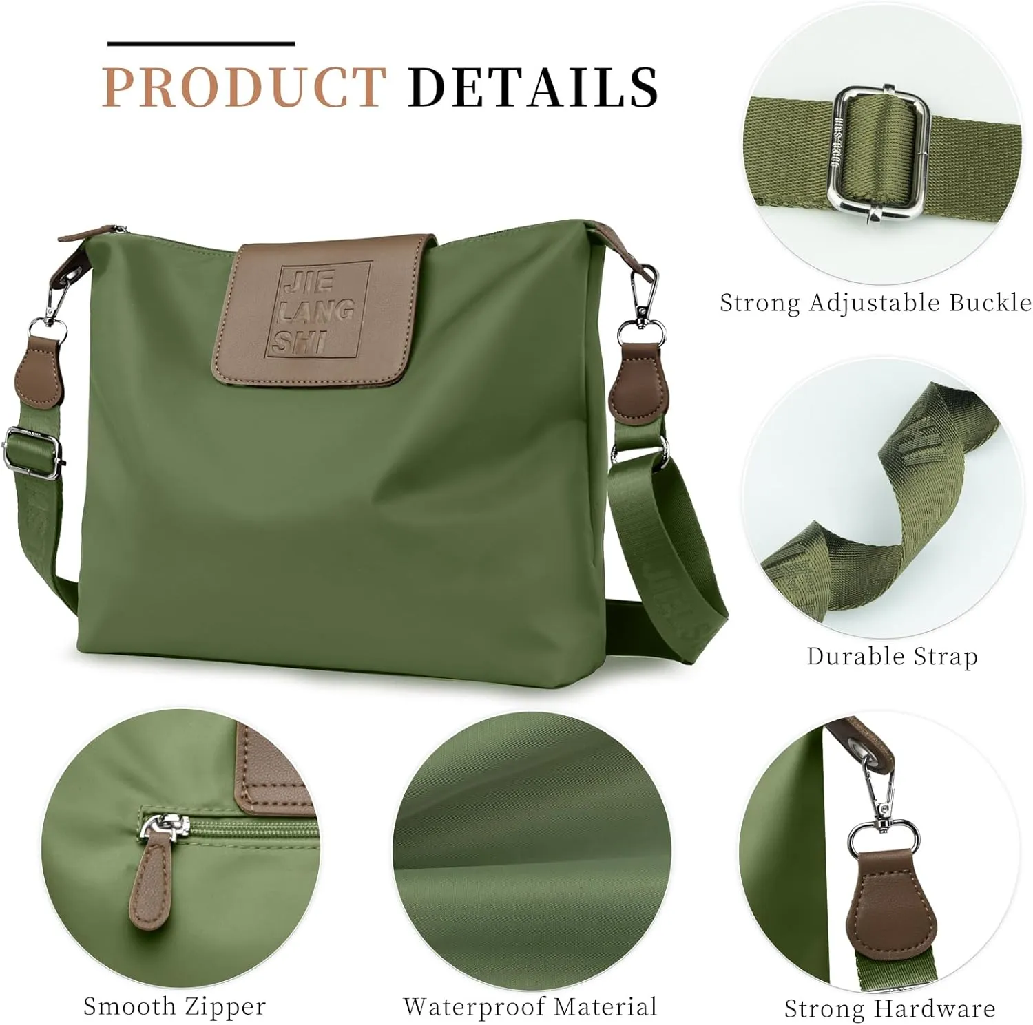 Large Crossbody Bag for Women Fabric Nylon Casual Commuter Bag Trendy Fashion Hobo Shoulder Bag Ladies Travel Handbag