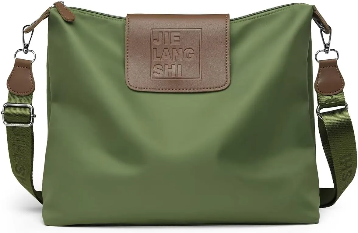 Large Crossbody Bag for Women Fabric Nylon Casual Commuter Bag Trendy Fashion Hobo Shoulder Bag Ladies Travel Handbag